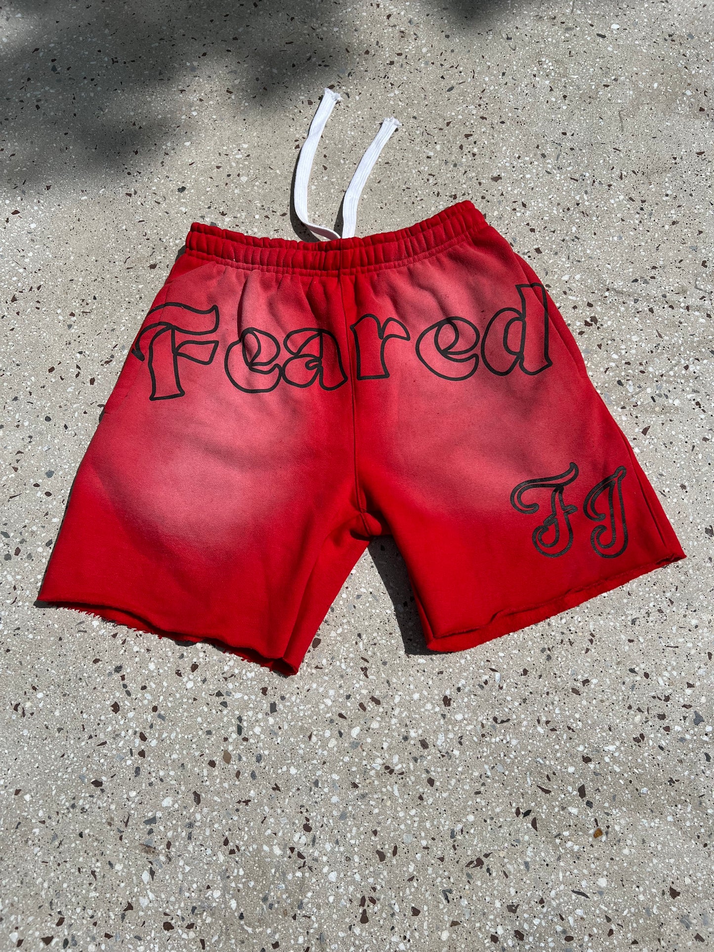 Feared Illusion unveiled Shorts Red Washed (Size up for bigger fit)